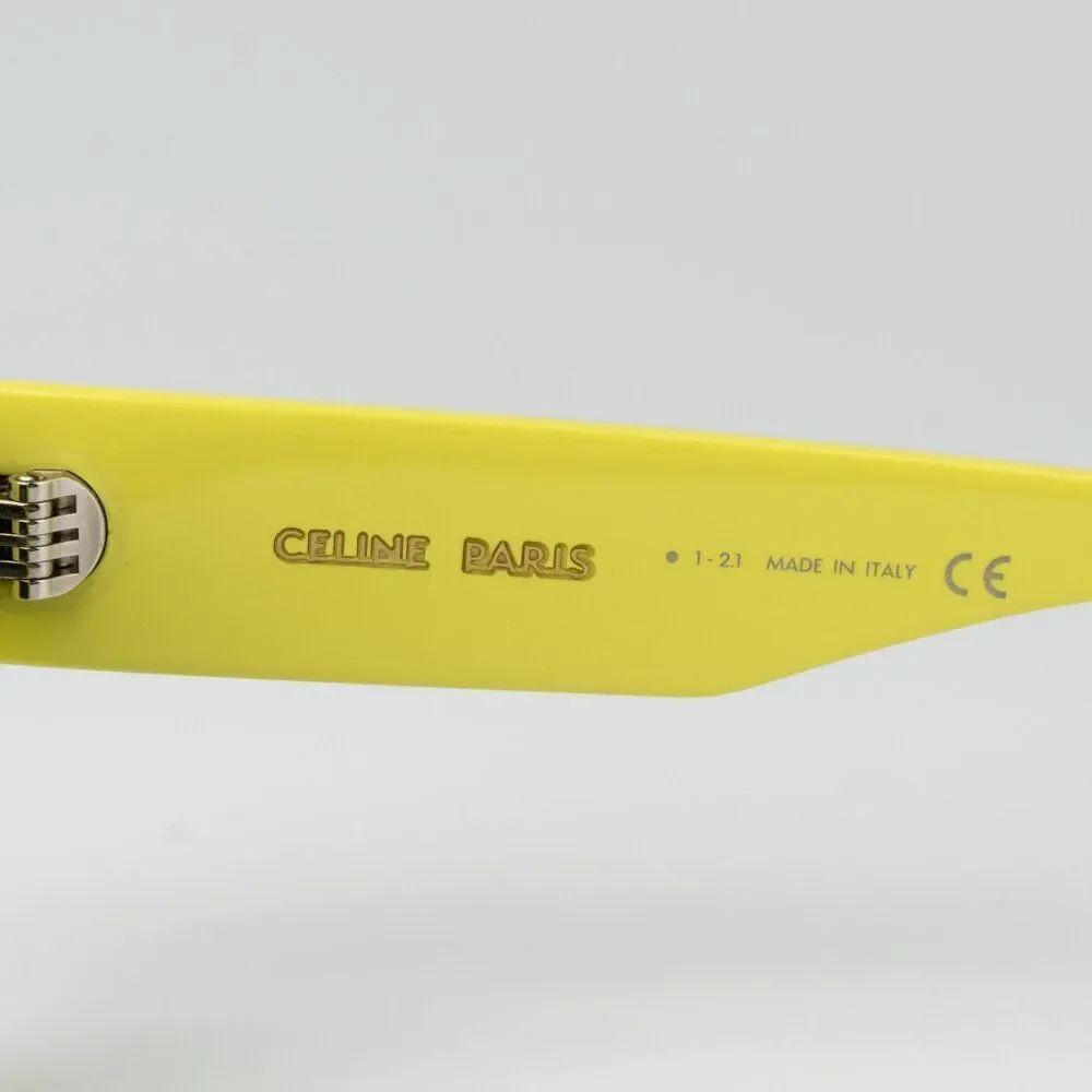 Celine MONOCHROMS Men Sunglasses Lime Green Grey Cat Eye CL40197U 93A BRAND NEW